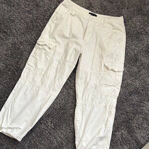 Forever 21 white Cargo Jogger Pants